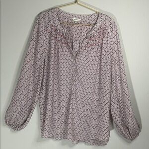 Max Studio Pink Geometric Blouse Size XL